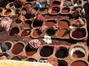 Leather Dyers Vats * The series of vats full of various dyes and piles of skins.   * 576 x 431 * (131KB)